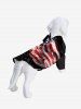 Pet's Turn-down Collar Fire Flame Patriotic American Flag Print Button Shirt -  