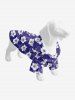 Pet's Turn-down Collar Ombre Floral Leaf Print Hawaii Button Shirt -  