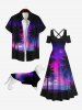 Pet's Coconut Tree Ombre Galaxy Print Hawaii Shirt -  