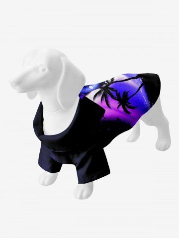 Ombre Aurora Galaxy Coconut Tree Print Hawaii Dog And Owner Matching Outfits