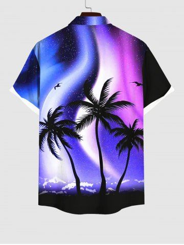 Ombre Aurora Galaxy Coconut Tree Print Hawaii Dog And Owner Matching Outfits
