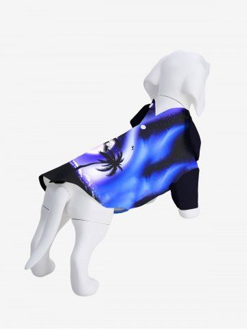 Ombre Aurora Galaxy Coconut Tree Print Hawaii Dog And Owner Matching Outfits