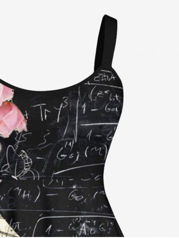 Skulls Floral Mathematical Geometry Print Plus Size Matching Set For Couples