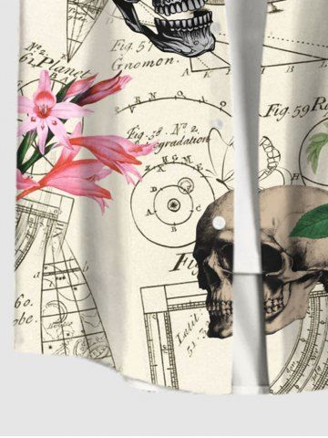 Skulls Floral Mathematical Geometry Print Plus Size Matching Set For Couples
