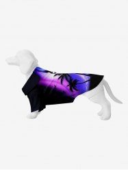Pet's Ombre Galaxy Aurora Coconut Tree Print Hawaii Button Shirt -  