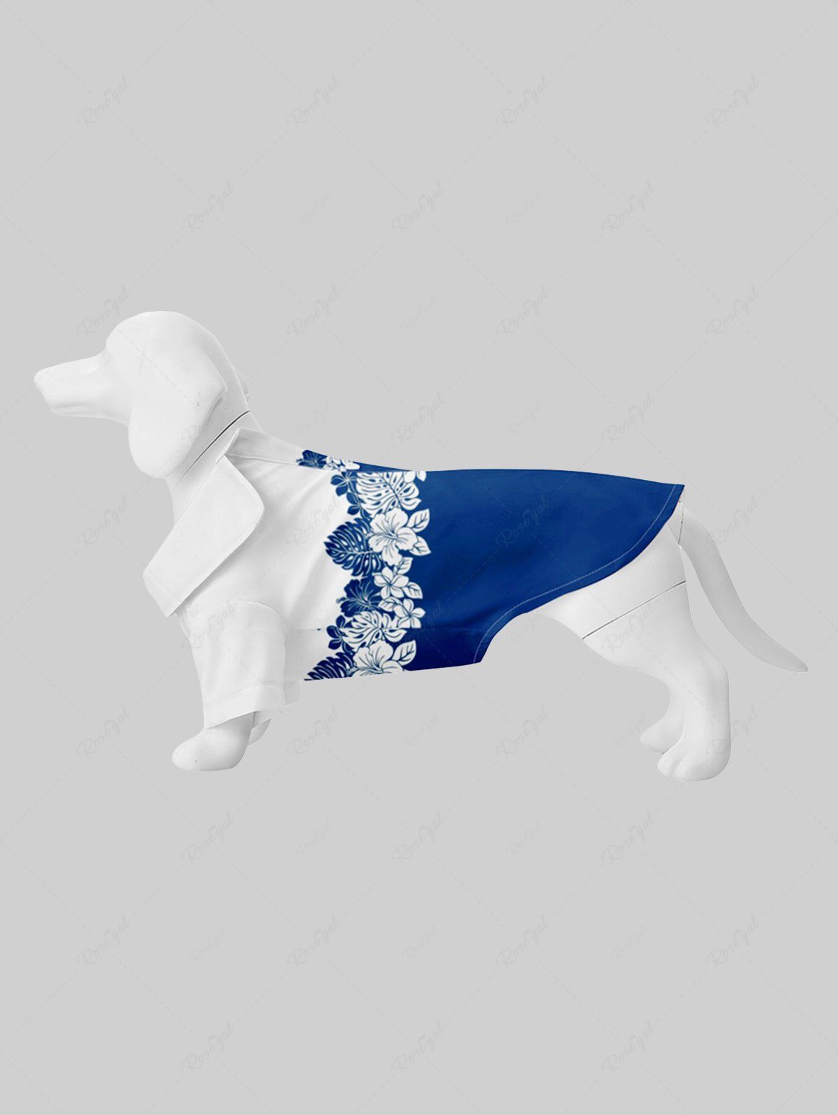 Unique Pet's Hibiscus Flowers Palm Leaf Print Hawaii Shirt  