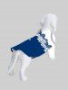 Hibiscus Flower Palm Leaf Two Tone Colorblock Print Hawaii Dog and Owner Matching Outfits -  