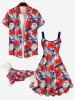 Pet's Flowers Palm Leaf Print Hawaii Shirt -  