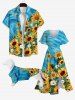 Pet's Sunflowre Daisy Spiral Painting Print Hawaii Button Shirt -  