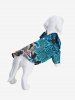 Pet's Paisley Floral Coconut Tree Print Hawaii Button Shirt -  