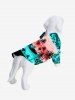 Pet's Ombre Bat Coconut Tree Flamingo Sea Print Hawaii Button Shirt -  