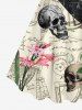 Plus Size Skulls Floral Mathematical Geometry Print Vintage A Line Backless Tank Dress -  
