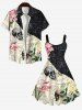 Plus Size Skulls Floral Mathematical Geometry Print Vintage A Line Backless Tank Dress -  