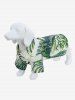Pet's Turn-down Collar Tropical Leaf Print Hawaii Button Shirt -  