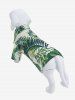 Pet's Turn-down Collar Tropical Leaf Print Hawaii Button Shirt -  