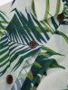 Pet's Turn-down Collar Tropical Leaf Print Hawaii Button Shirt -  