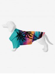 Pet's Coconut Tree Sea Colorful Sky Print Hawaii Shirt -  