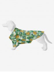 Pet's Pineapple Tropical Leaf Print Hawaii Shirt -  