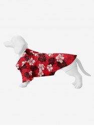 Pet's Tropical Flowers Palm Tree Leaf Print Hawaii Shirt -  