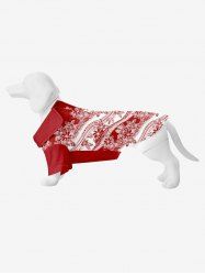 Pet's Turn-down Collar Flower Curve Line Print Hawaii Button Shirt -  