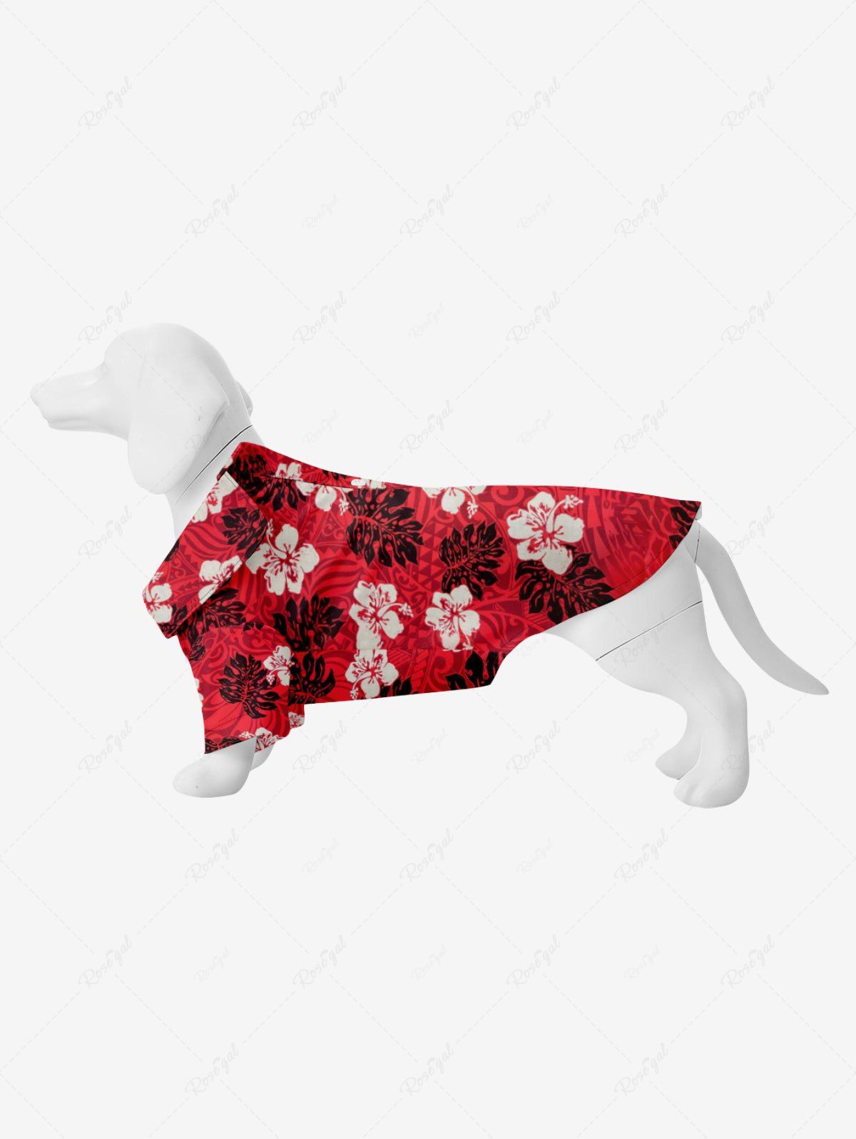 Buy Pet's Tropical Flowers Palm Tree Leaf Print Hawaii Shirt  