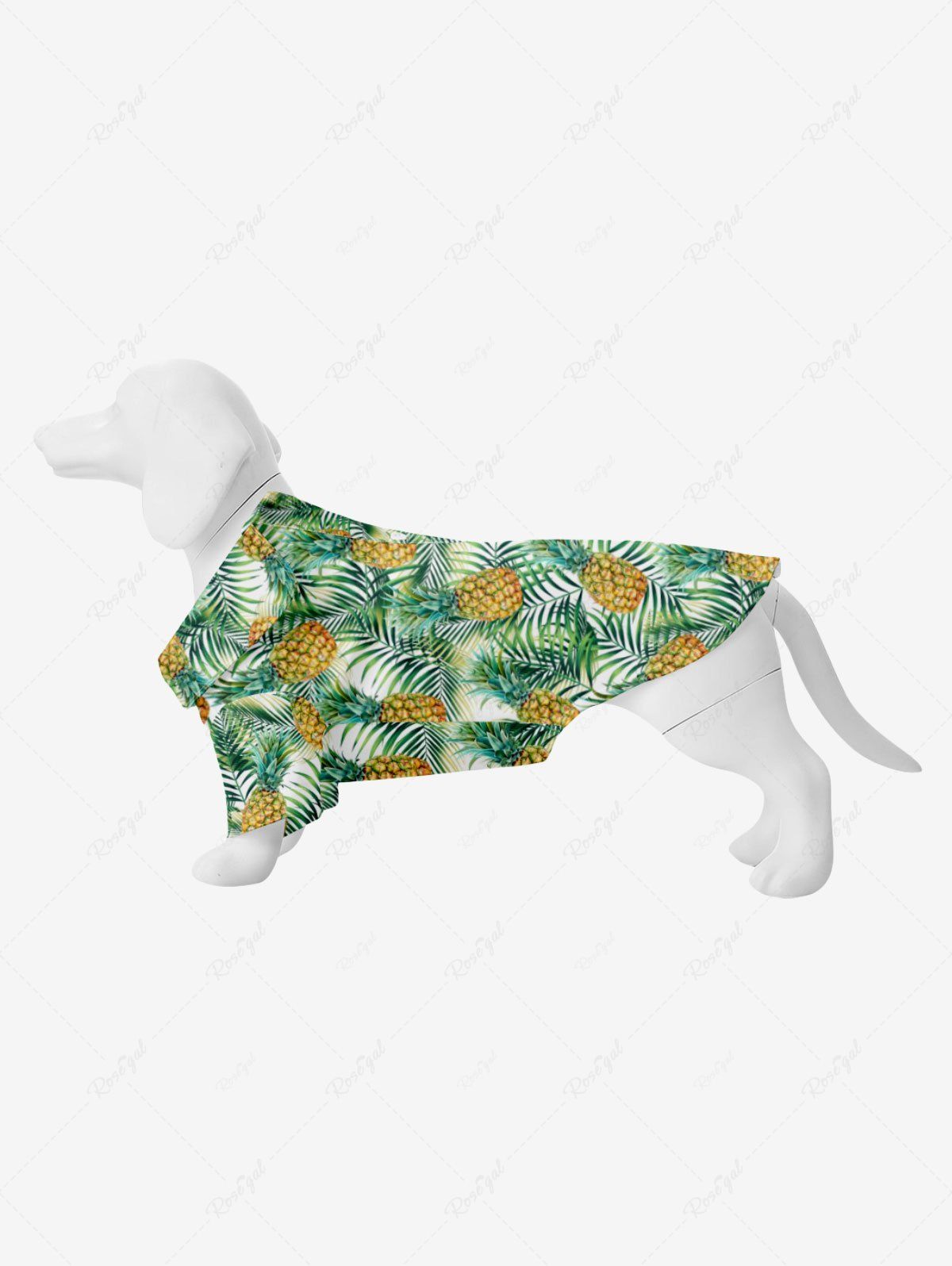 Best Pet's Pineapple Tropical Leaf Print Hawaii Shirt  