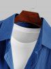 Men's Cotton And Linen Textured Asymmetric Hem Summer Comfortable Casual Short Sleeves Shirt -  