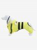 Pet's Reflective Trim Striped Patchwork Bee Pattern Button Wing Waterproof Raincoat -  