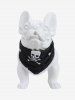 Pet's Skull Stars Printed Hollow Out Pointelle Lettuce Trim Bandana Bibs -  