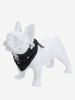 Pet's Skull Stars Printed Hollow Out Pointelle Lettuce Trim Bandana Bibs -  