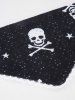 Pet's Skull Stars Printed Hollow Out Pointelle Lettuce Trim Bandana Bibs -  