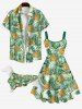 Pet's Pineapple Tropical Leaf Print Hawaii Shirt -  