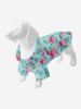 Pet's Turn-down Collar Flamingo Coconut Leaves Floral Print Hawaii Button Shirt -  