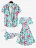 Pet's Turn-down Collar Flamingo Coconut Leaves Floral Print Hawaii Button Shirt -  
