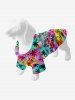 Pet's Turn-down Collar Colorful Ombre Coconut Tree Print Hawaii Button Shirt -  