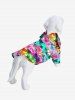 Pet's Turn-down Collar Colorful Ombre Coconut Tree Print Hawaii Button Shirt -  