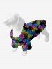 Pet's Turn-down Collar Colorful Pineapple Colorblock Print Hawaii Button Shirt -  