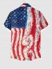 Chemise à Boutons avec Poche et à Imprimé Drapeau Américain Patriotique pour Hommes - Multi-A 4XL