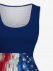 Plus Size Spiral Painting Patriotic American Flag Print 1950s Vintage Swing A Line Dress -  