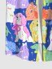 Colorful Cute Fluffy Dog Stars Print Dog And Owner Matching Outfits -  