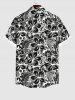 Plus Size Flowers Leaf Paisley Print Buttons Pocket Hawaii Shirt For Men -  