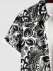Plus Size Flowers Leaf Paisley Print Buttons Pocket Hawaii Shirt For Men -  