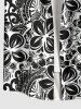 Plus Size Flowers Leaf Paisley Print Buttons Pocket Hawaii Shirt For Men -  