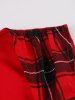 Plaid Patchwork Surplice Buttons Zipper Back Tank Vintage Dress -  