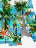 Plus Size Coconut Tree Starfish Sea Boat Print Pocket Hawaii Split Dress -  