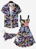 Pet's Colorful Coconut Tree Print Hawaii Shirt -  