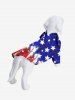 Pet's Painting Patriotic American Flag Print Button Shirt -  