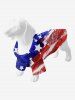 Pet's Painting Patriotic American Flag Print Button Shirt -  