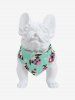 Pet's Cute Dog Heart Paw Print Ribbed Push Buckle Waterproof Bandana Bibs -  