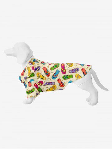 Pet's Beach Colorful Flip Flops Slippers Print Hawaii Shirt - MULTI-A - 2XL